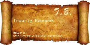 Traurig Benedek névjegykártya